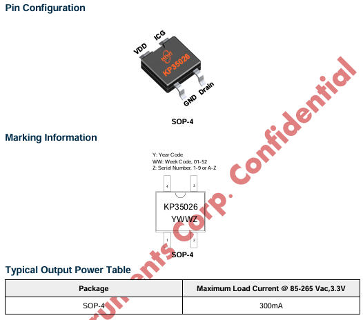 KP35026VGS低成本3.3V300MA非隔离PWM电源开关芯片电路原理图